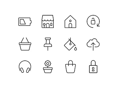 Unused Line Icons icons line random