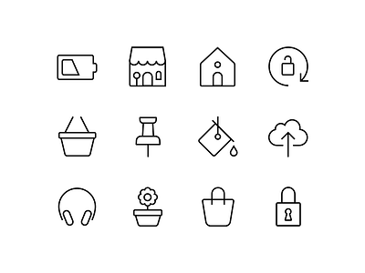 Unused Line Icons icons line random