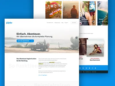 Holydays - Landingpage adventure booking holidays holydays landingpage roadtrips travel