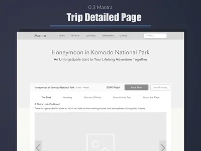 Mantra - Trip Detailed Page best design designer expert india portfolio top ui user experience ux web wireframe