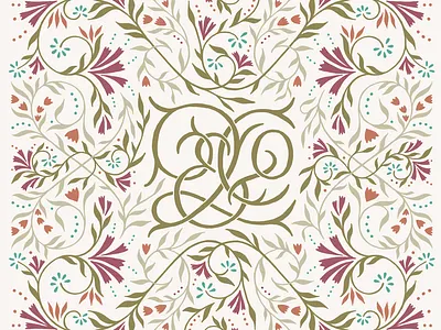 Q_Co illustration lettering monogram pattern