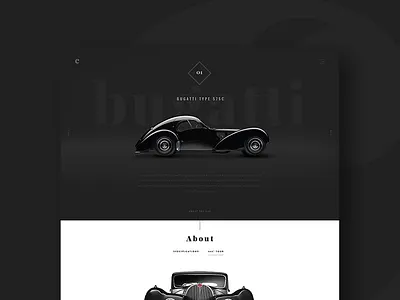 cars bugatti dark ui website classic cars