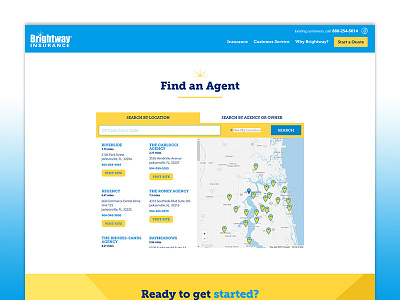 Brightway Insurance Find an Agent Page design geolocation locator web web design web page webpage website