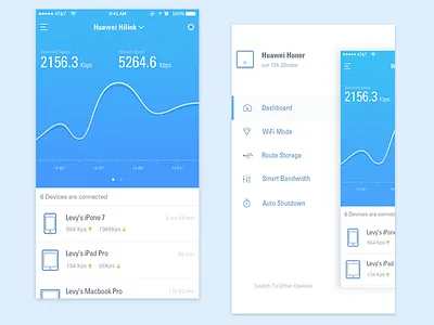 Huawei Hilink Redesign 1 app blue device home icon interface mobile redesign smart wifi