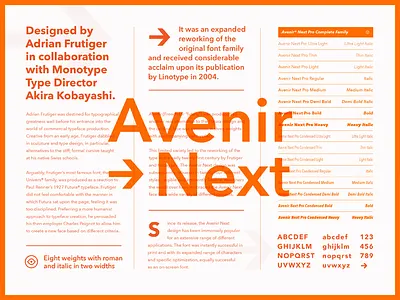 Fonts.com Avenir Next avenir font fonts.com layout specimen type