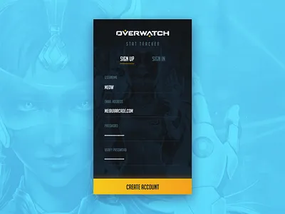 Daily UI 001 - Sign Up 001 app daily ui esports gaming overwatch sign up ui arcade