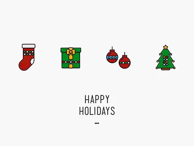 Happy Holidays 2016 christmas greeting card holiday icon illustration merry present tarful tree