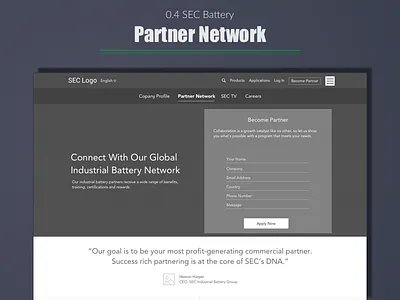 SEC Battery - Partner Network best design designer expert india portfolio top ui user experience ux web wireframe