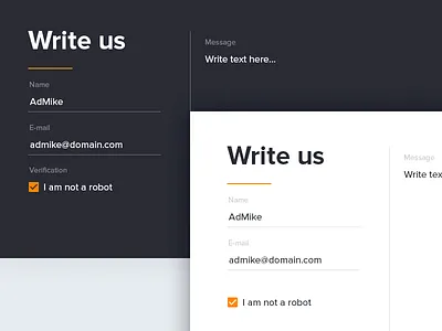 Write us contact form message send ui write us
