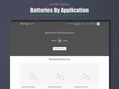 SEC Battery - Batteries by Application best design designer expert india portfolio top ui user experience ux web wireframe
