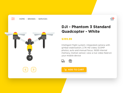 E-Commerce - Product Details page camera cart desktop drone e commerce product ui