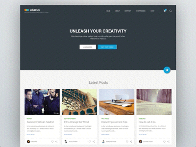 Abacus WordPress Theme – Homepage Mockup blog ecommerce layout material mockup shop theme ui ux web website wordpress