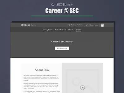 SEC Battery - Career Page best design designer expert india portfolio top ui user experience ux web wireframe