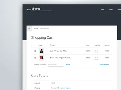 Abacus WordPress Theme – Cart page mockup blog ecommerce layout material mockup shop theme ui ux web website wordpress