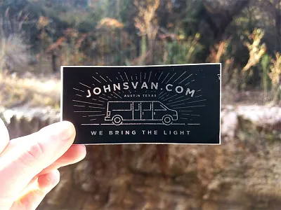 John's Van Sticker austin film gaffer sticker texas van