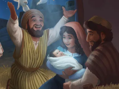 World Vision Christmas Card - Nativity animals bible christian christmas digital painting illustration jesus nativity painting