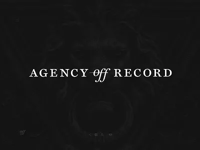 Agency Off Record black branding logo system type white