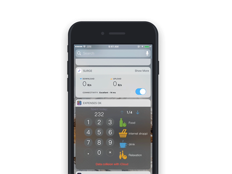 Surge iOS 10 Widget Design graph ios10 line opacity widget