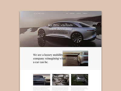 Lucid Motors automotive cars clean future landing minimal