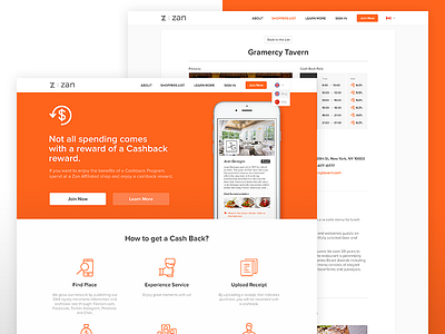 ZAN Interface Redesign cashback interface landing sketch ui web app web design website