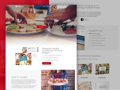 Recipeasy Landing Page blog design ebook food landing page launchpad lab recipe web