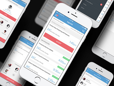 Conference Calling App blue call conference discussion group ios meeting red