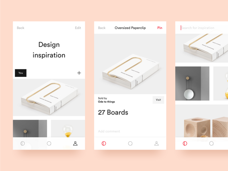 Example of iOS Pinterest Rework