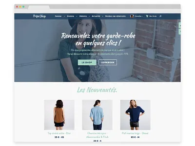 Fripeshop home cards ecommerce shop wordpress