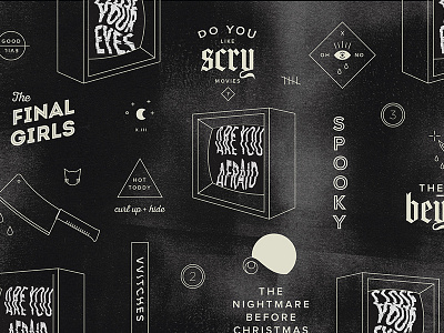 Halloween Movie Pattern dark distortion eyes glitch grunge halloween occult type witchy