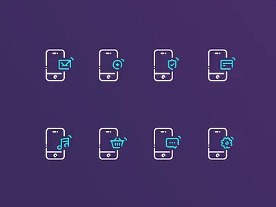 Smartphone Icons icon icon set iconography mobile outline smartphone