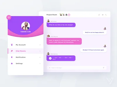 Messaging Page app application chat chat module flat group module ui ux web