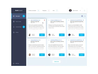 Dashboard Cards app cards dashboard e commerce message organize shop ui web