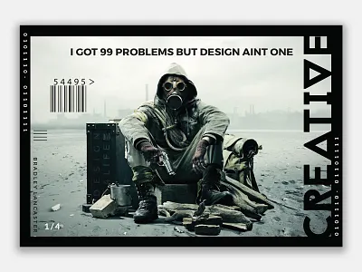 Creative Agency - Design 4 Life Website Header Poster agency creative days end future gun modern movie ui ux web website