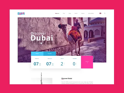 VisitDubai dubai flat redesign travel ui ux webdesign