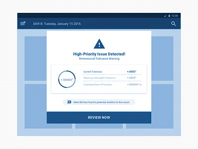 Warning Modal Wireframe app dashboard ios ipad modal status tablet warning wireframe