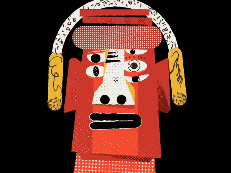 Chilian Moai Head 2d after effects animation easter head illustration pacques red bull redbull street art thre3style