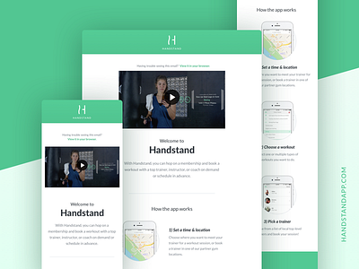 Handstand - Welcome Email app app design email emails landing page layout mobile responsive template web design website welcome