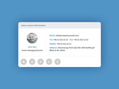 Commer Contact Card clean contact contactcard information ui