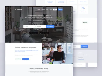 Summate – Website accounting business finance homepage invoicing landing page summate web