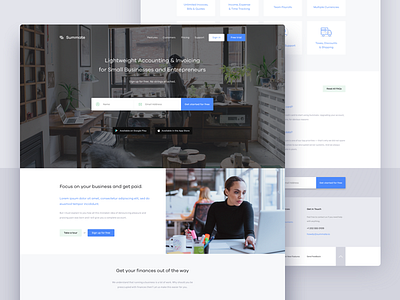 Summate – Website accounting business finance homepage invoicing landing page summate web