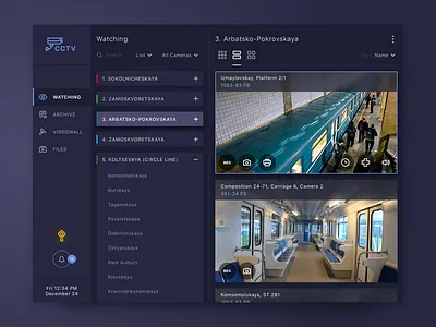 CCTV Moscow Metro camera cctv dark ios ipad management mobile ui ux watching