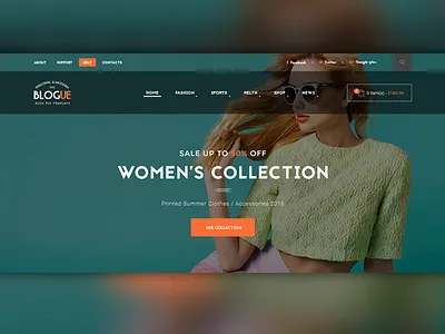 Blogue - Shop Home blog blogue ecommerce envato fashion hero section shop style themeforest ui design web design