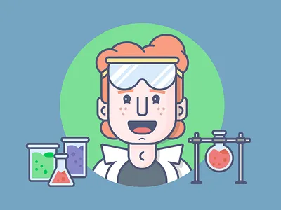 It's ALIIIIIIIVE beaker bottle bubbles chemistry coat freckles goggles lab liquid science