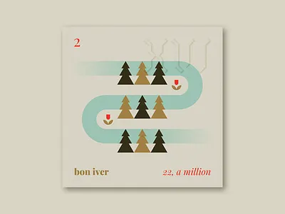 Five Sixteen — Bon Iver "22, A Million" album art creek illustration music nature river series tree trees winter