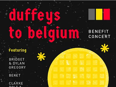 Duffeys to Belgium belgium moon poster space typography waffles