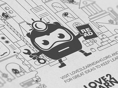 Love 2 Learn illustration build building character concept idaho illustration learn library read