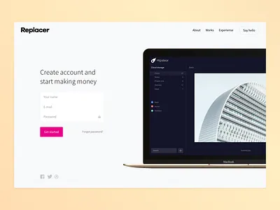 Replacer 12 header hero sketch ui web