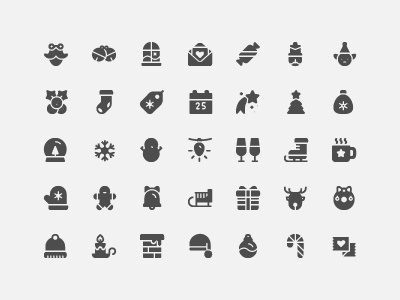 christmas icon set ( solid ) free icon