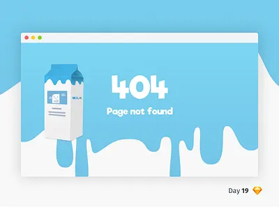 #19 | 404 Page Not Found | .sketch 404 blue comic daily ui dailyui download free freebie milk carton page not found sketch