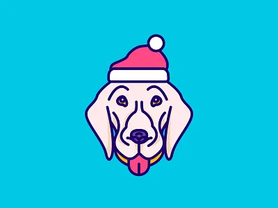 merry christmas christmas color dog golden hat merry retriever ui